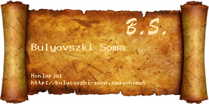 Bulyovszki Soma névjegykártya